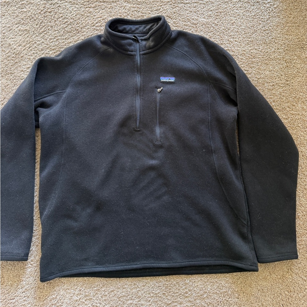 Patagonia Better Sweater Black Quarter-Zip Fleece Pullover Mens Size L